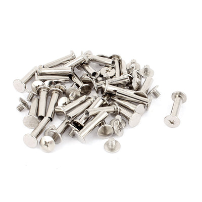 Harfington 30Pcs M5x20mm Nickel Plated Binding Screw Post for Scrapbook Photo Albums