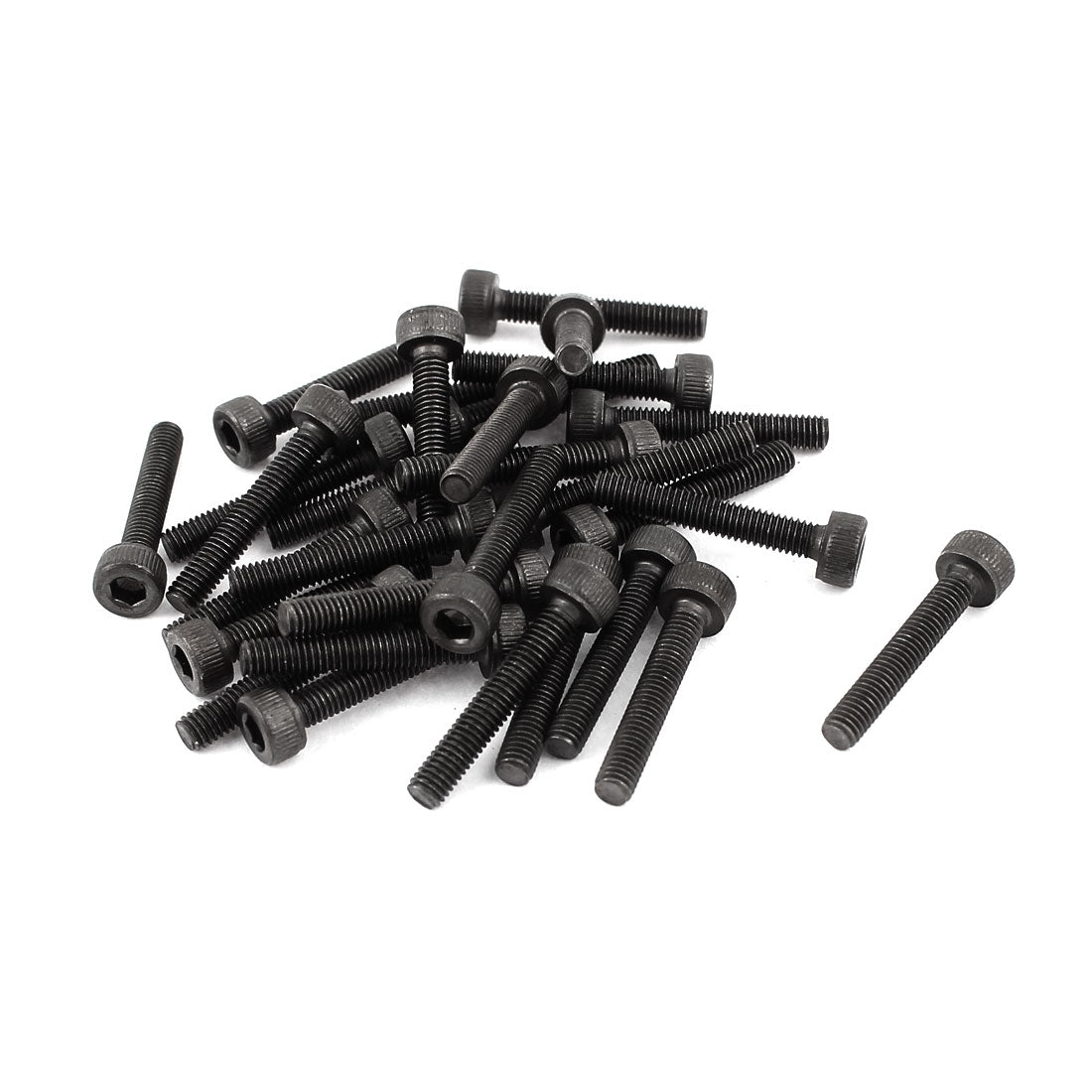 Harfington M3x18mm 12.9 Alloy Steel Screw Cap Point Hex Socket Screws Bolts Black 30Pcs