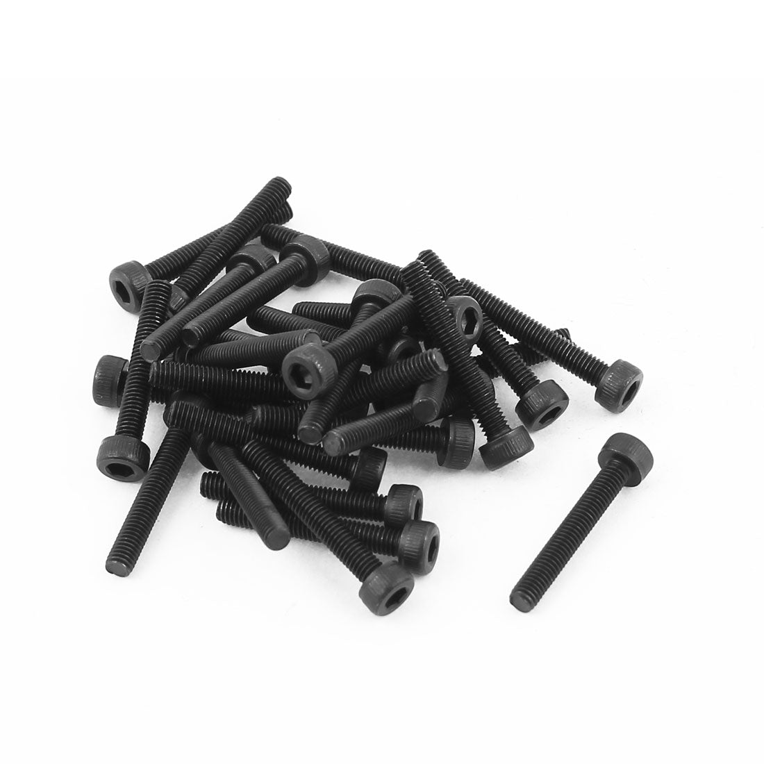 Harfington M3x20mm 12.9 Alloy Steel Screw Cap Point Hex Socket Screws Bolts Black 30Pcs