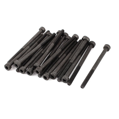 Harfington M3x48mm 12.9 Alloy Steel Screw Cap Point Hex Socket Screws Bolts Black 20Pcs