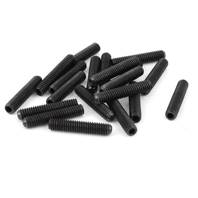 Harfington M4x20mm 12.9 Alloy Steel Hex Socket Set Cap Point Grub Screws Black 20pcs