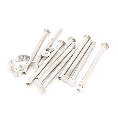 Harfington 10Pcs M5x70mm Nickel Plated Binding Screw Post for Scrapbook Photo Albums
