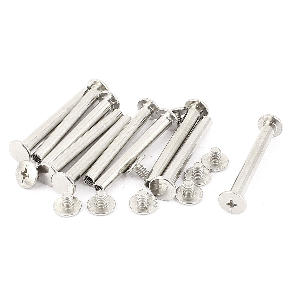 Harfington 10Pcs M5x40mm Nickel Plated Binding Screw Post for Scrapbook Photo Albums