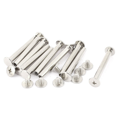 Harfington 10Pcs M5x40mm Nickel Plated Binding Screw Post for Scrapbook Photo Albums