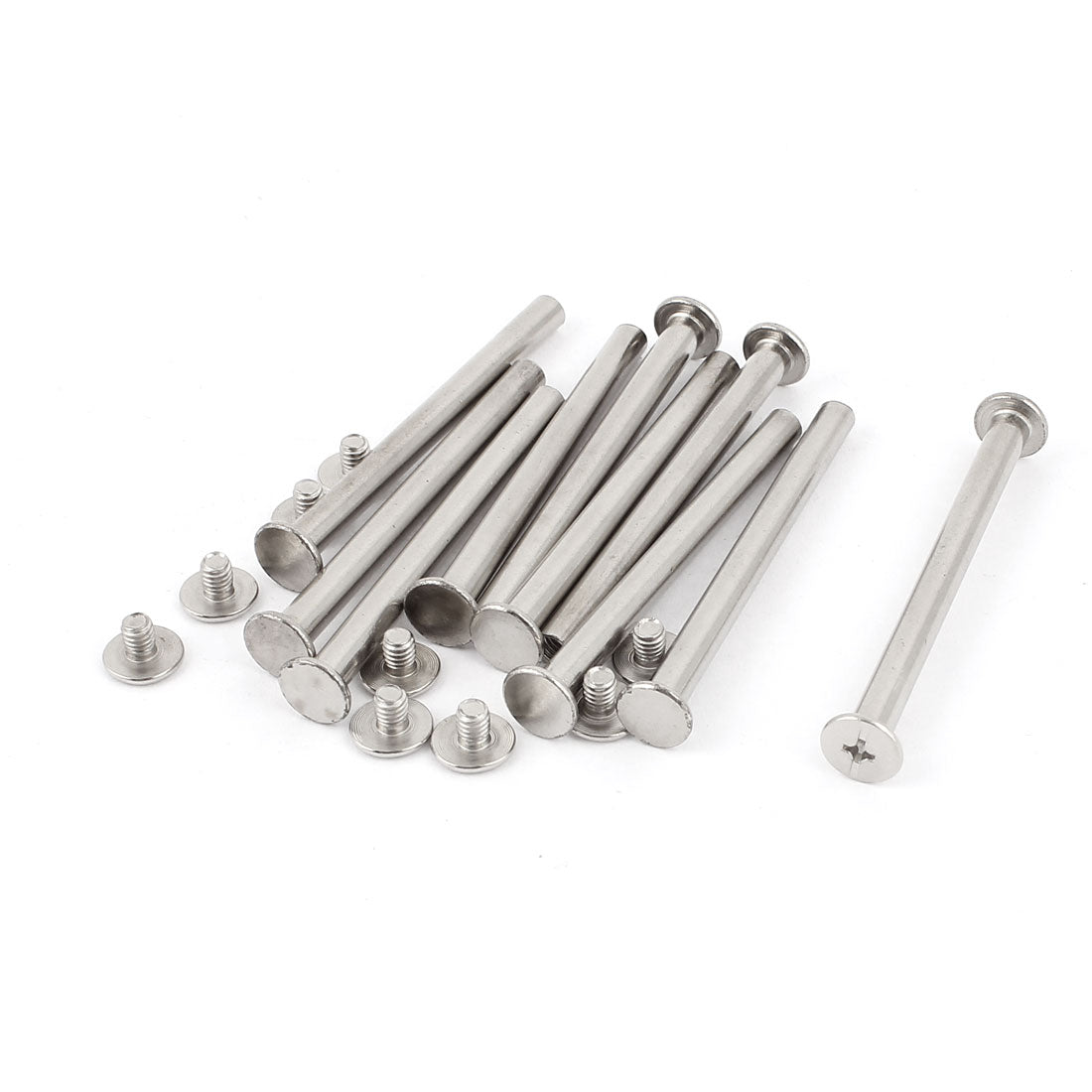 Harfington 10Pcs 5x60mm Nickel Plated Binding Screw Post for Scrapbook Photo Albums
