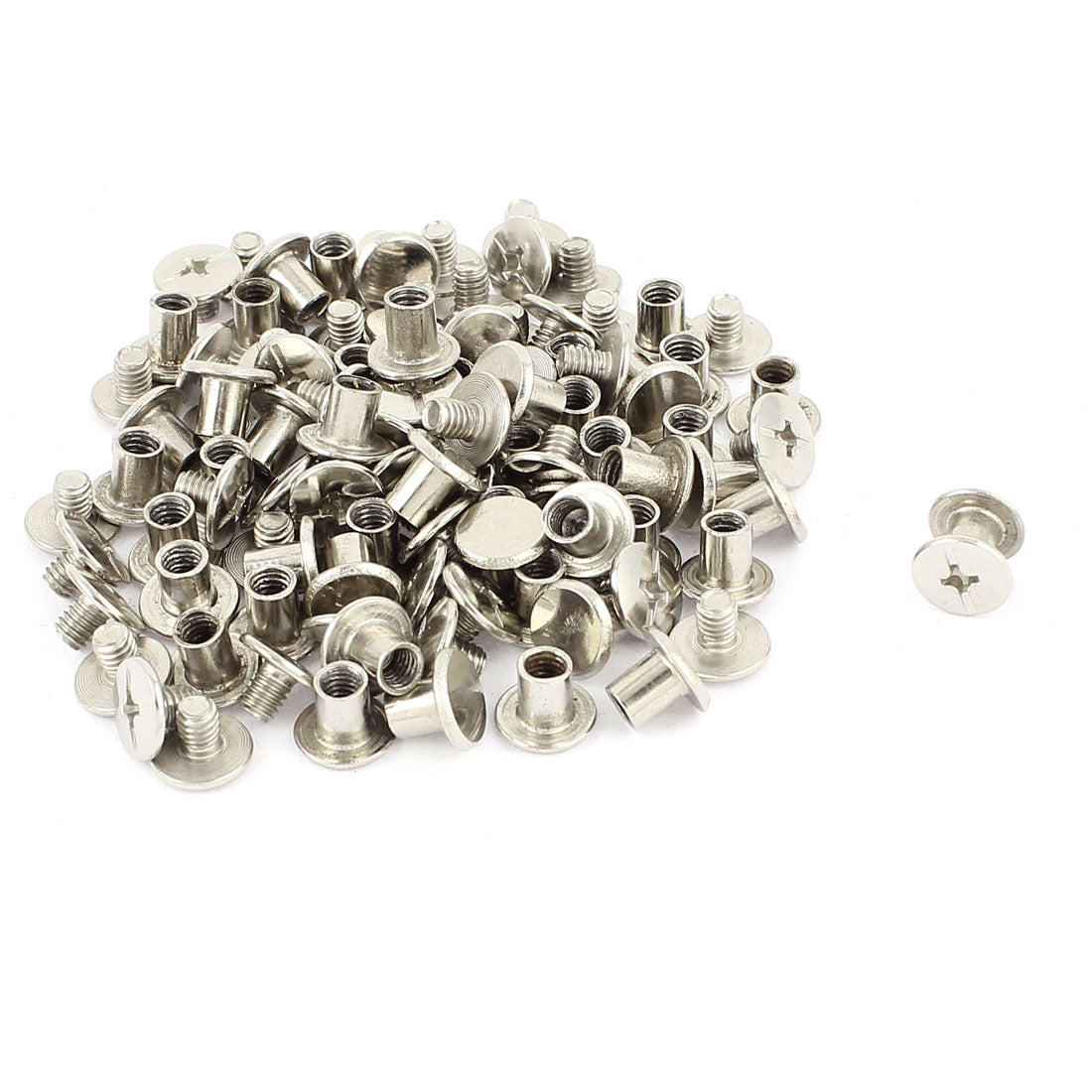 Harfington 50Pcs M5x6mm Nickel Plated Binding Screw Post for Scrapbook Photo Albums