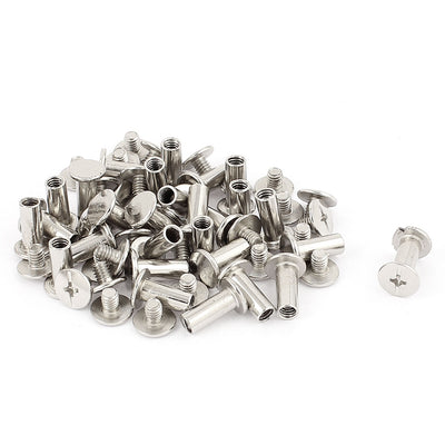 Harfington 30Pcs 5mm Nickel Plated Binding Screw Post for Scrapbook Photo Albums