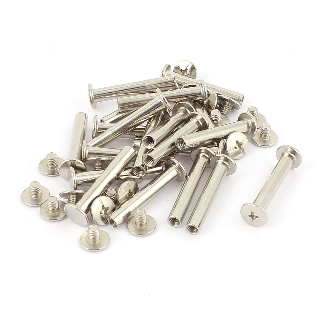 Harfington 20Pcs M4 Nickel Plated Binding Screw Post for Scrapbook Photo Albums