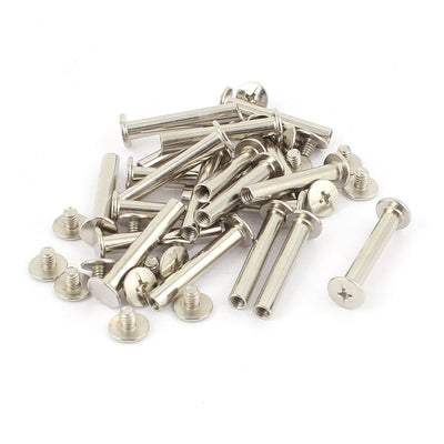 Harfington 20Pcs M4 Nickel Plated Binding Screw Post for Scrapbook Photo Albums