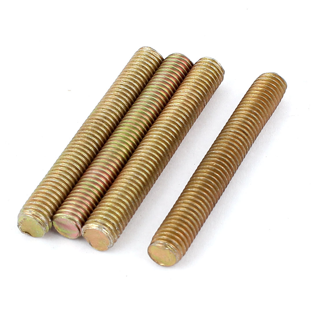Harfington 1.25mm Pitch M8 x 58mm Metal Threaded Rod Bar Bronze Tone 4 Pcs
