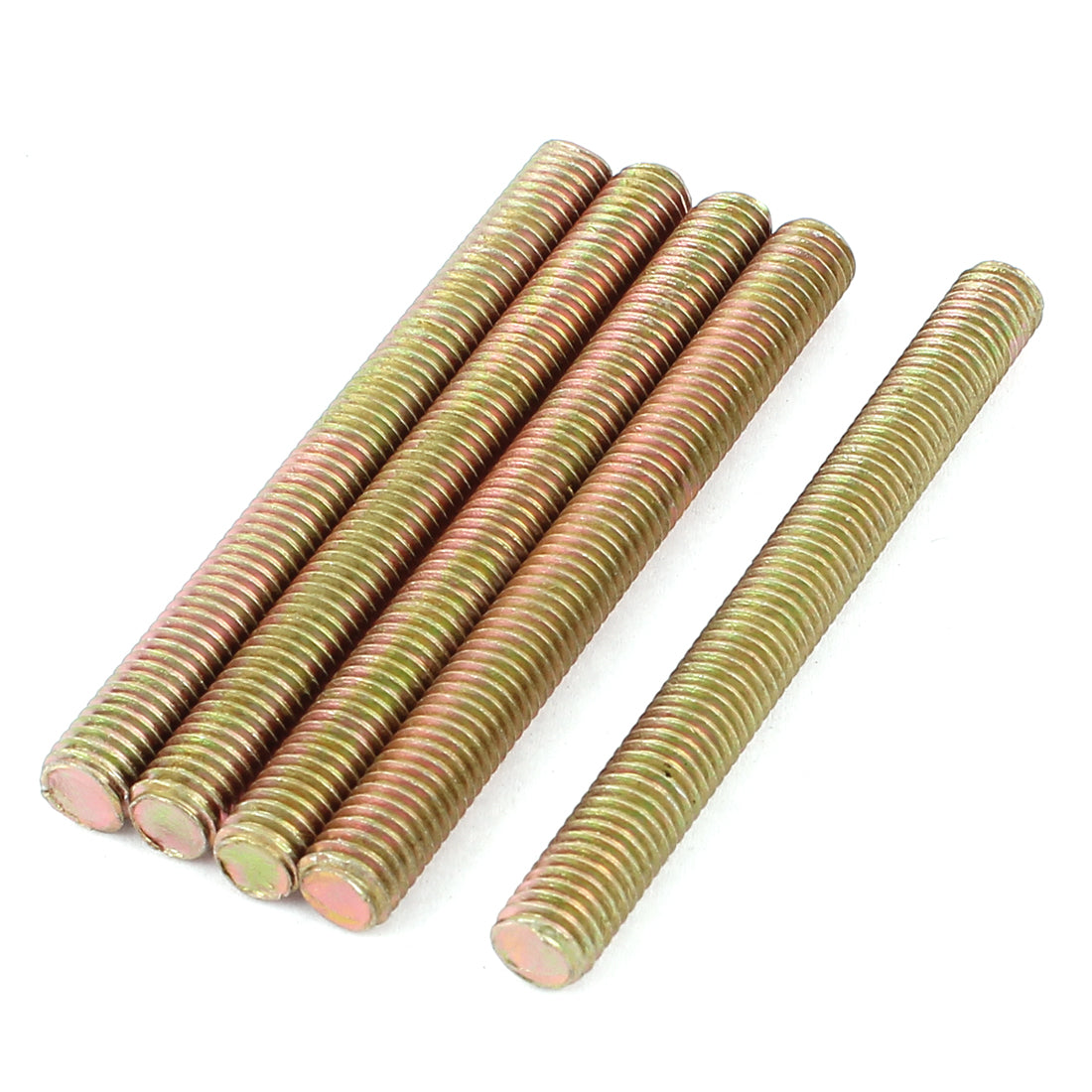 Harfington 1.25mm Pitch M8 x 80mm Full Threaded Rod Bar Bronze Tone 5 Pcs
