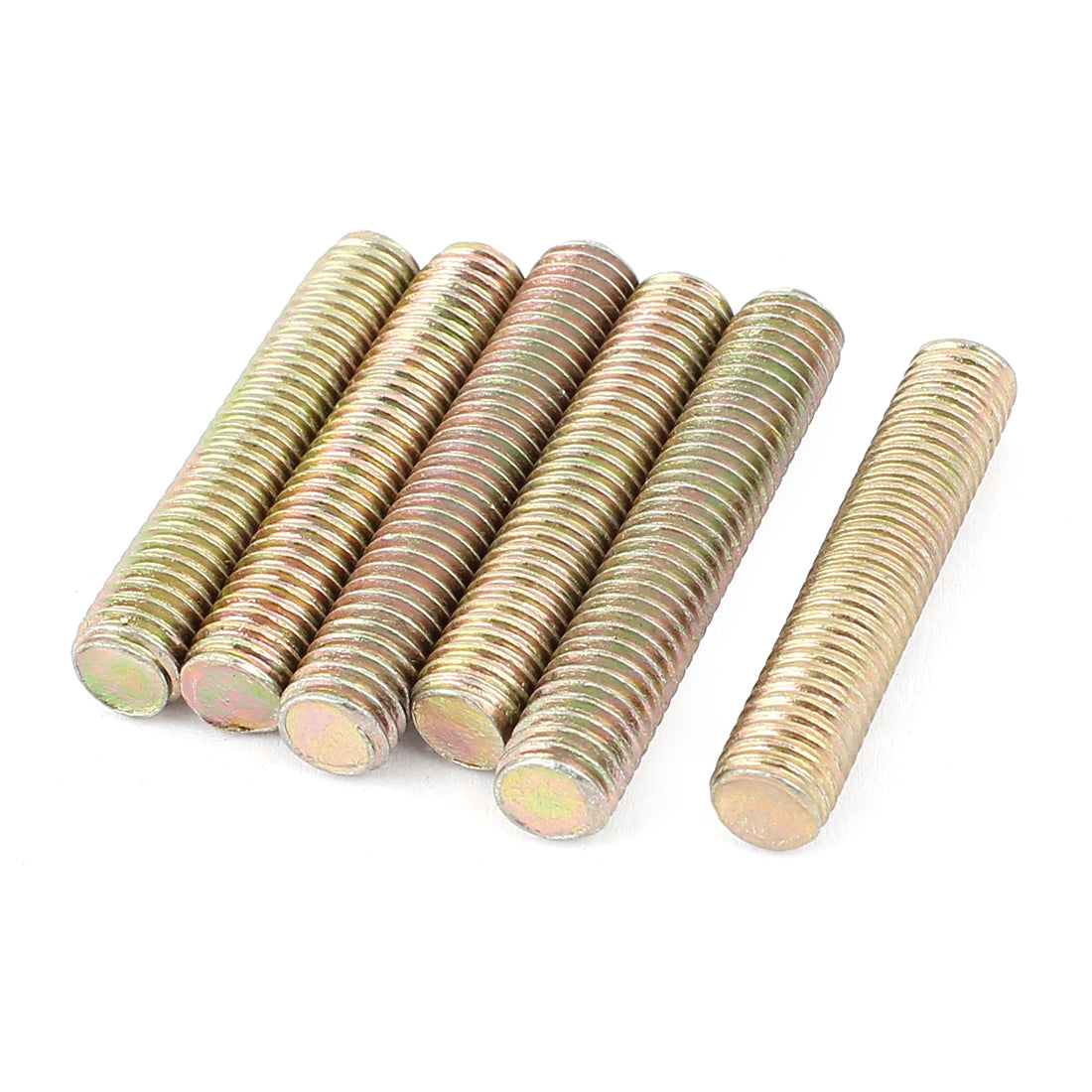 Harfington 1.25mm Pitch M8 x 40mm Male Threaded Rod Bar Bronze Tone 6 Pcs