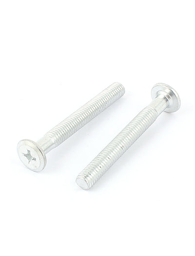 Harfington M8 x 65mm Male Thread Phillips Flat Head Countersunk Bolts Machine Screws 5 Pcs