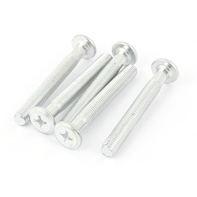 Harfington M8 x 65mm Male Thread Phillips Flat Head Countersunk Bolts Machine Screws 5 Pcs