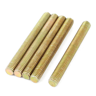 Harfington 1.25mm Pitch M8 x 75mm Threaded Rod Bar Bolt Brass Tone 5 Pcs