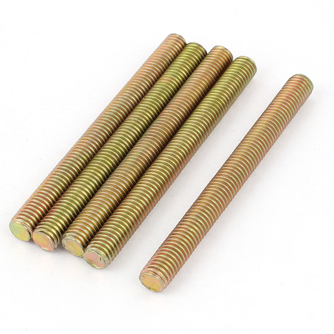 Harfington 1.25mm Pitch M8 x 85mm Male Threaded Rod Bar Bolt Bronze Tone 5 Pcs