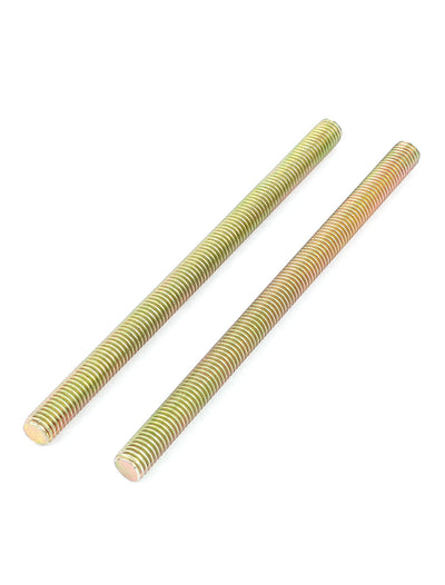 Harfington 1.25mm Pitch M8 x 130mm Metal Full Threaded Rod Bar Bronze Tone 4 Pcs