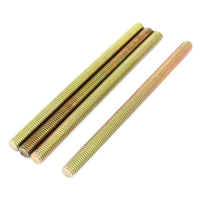 Harfington 1.25mm Pitch M8 x 130mm Metal Full Threaded Rod Bar Bronze Tone 4 Pcs