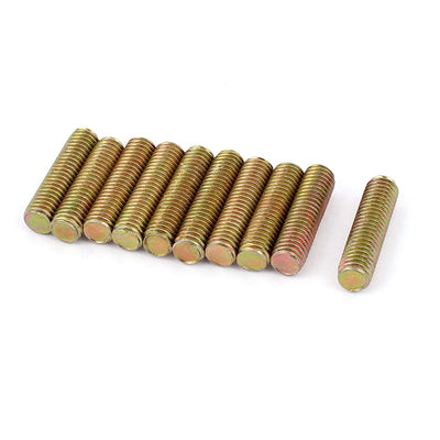 Harfington 1.25mm Pitch M8 x 30mm Male Threaded Rod Bar Bronze Tone 10 Pcs