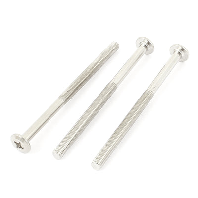 Harfington M6 x 95mm Threaded Phillips Flat Head Countersunk Bolts Machine Screws 3 Pcs