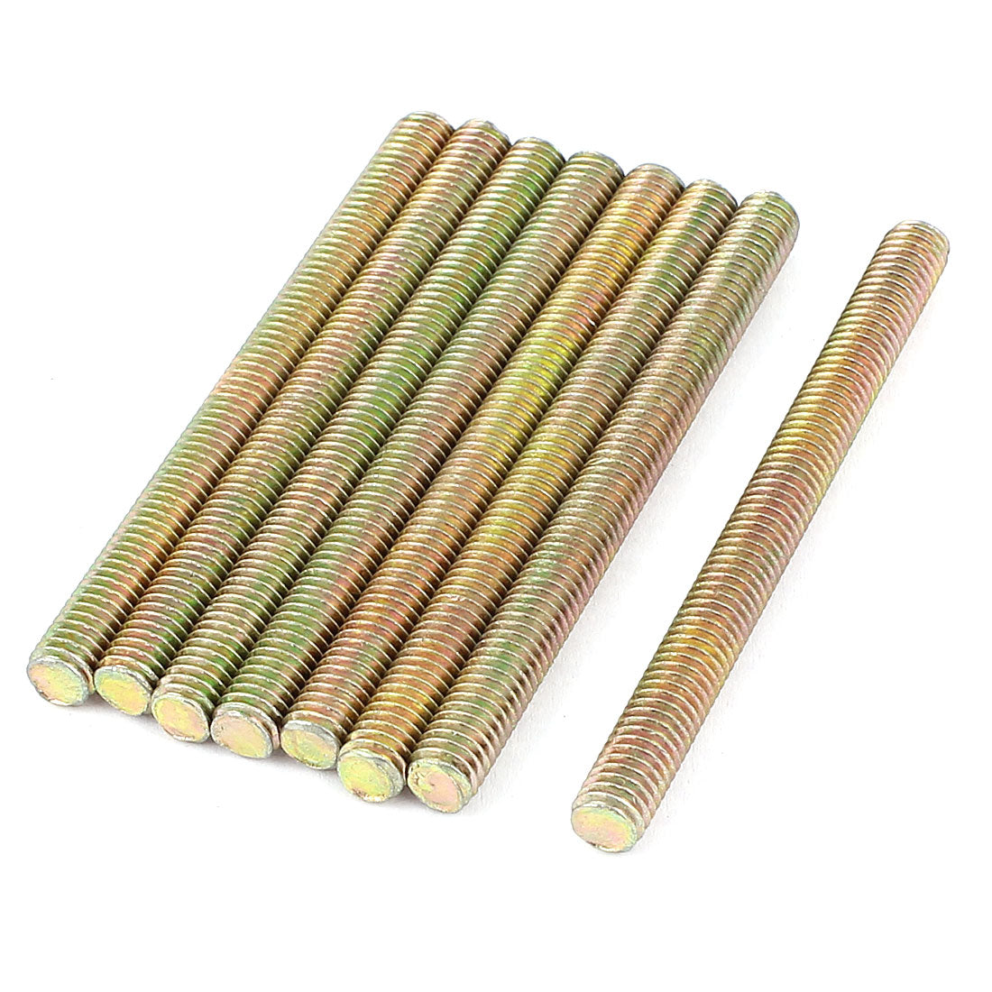 Harfington 1mm Pitch M6 x 70mm Male Threaded Rod Bar Bronze Tone 8 Pcs