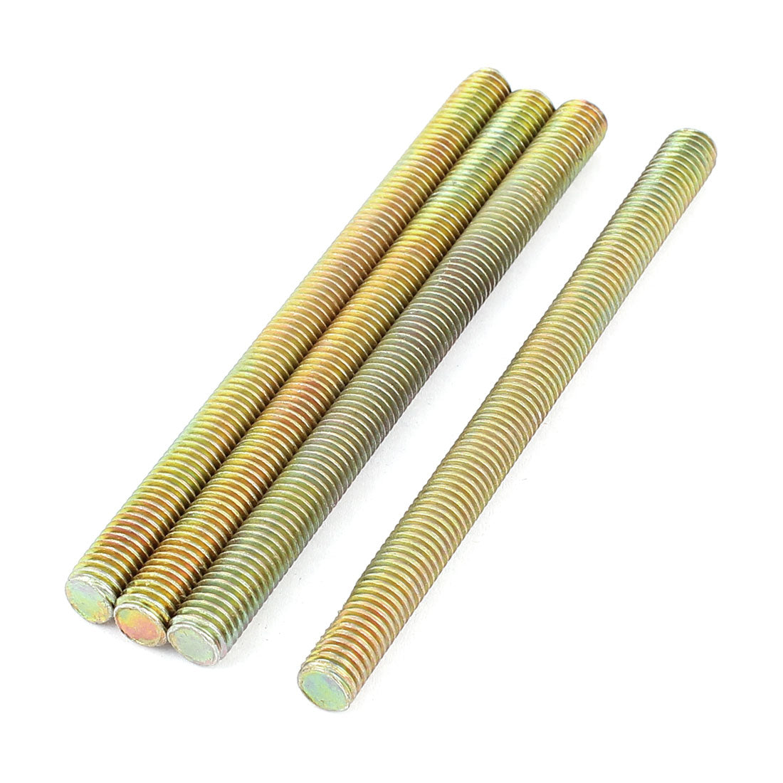 Harfington 1.25mm Pitch M8 x 110mm Male Threaded Rod Bar Bronze Tone 4 Pcs