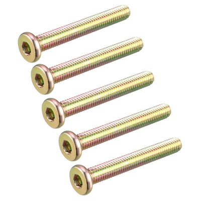 Harfington M6 x 45mm Threaded 1mm Pitch Hex Socket Head Cap Screws Bolts 5 Pcs