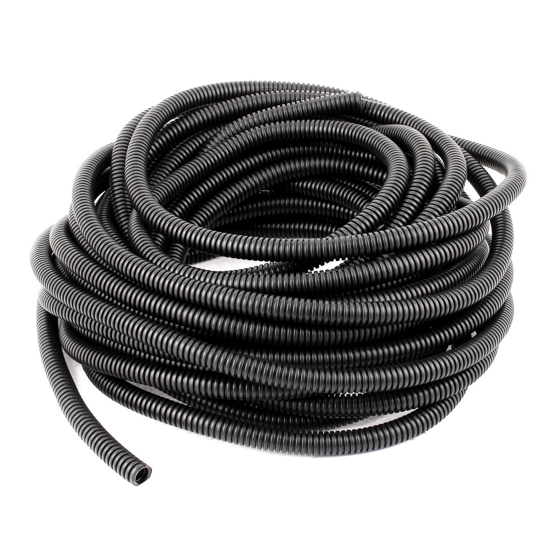 Harfington 14 M 9 x 12 mm Plastic Flexible Corrugated Conduit Tube for Garden,Office Black