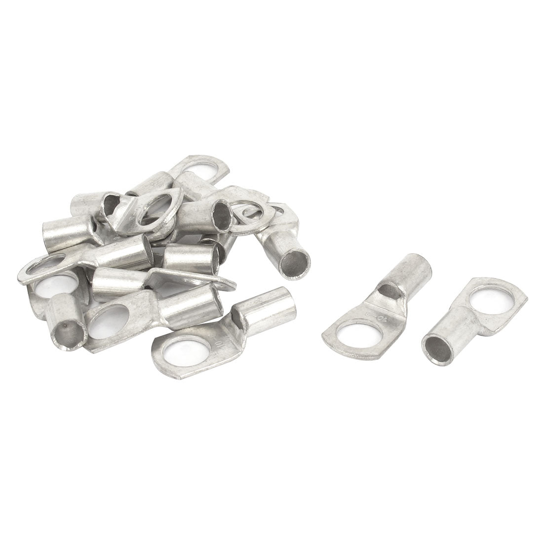 Harfington 15 Pcs Silver Tone 10-8 8mm Bolt 10mm2 Copper Cable Lug Terminal