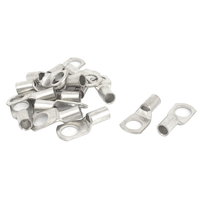 Harfington 15 Pcs Silver Tone 10-8 8mm Bolt 10mm2 Copper Cable Lug Terminal