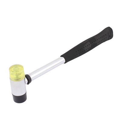Harfington 25.5cm Long Rubber Detachable Dual Head Nonslip Handle Metal Mallet Hammer