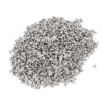 Harfington M1.4x2mm Thread Nickel Plated Countersunk Phillips Flat Head Screws 1000Pcs