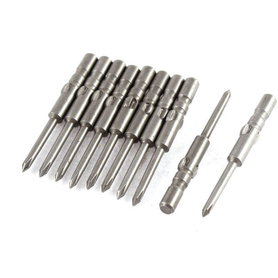 Harfington 4mmx40mmx2.0mm PH00 Round Shank Magnetic Phillips Screwdriver Bits 10 Pcs