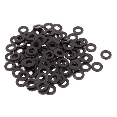 Harfington 100pcs Round Insulation Nylon Flat Spacer Washer Gasket Ring 6 x 12 x 1.5mm Black