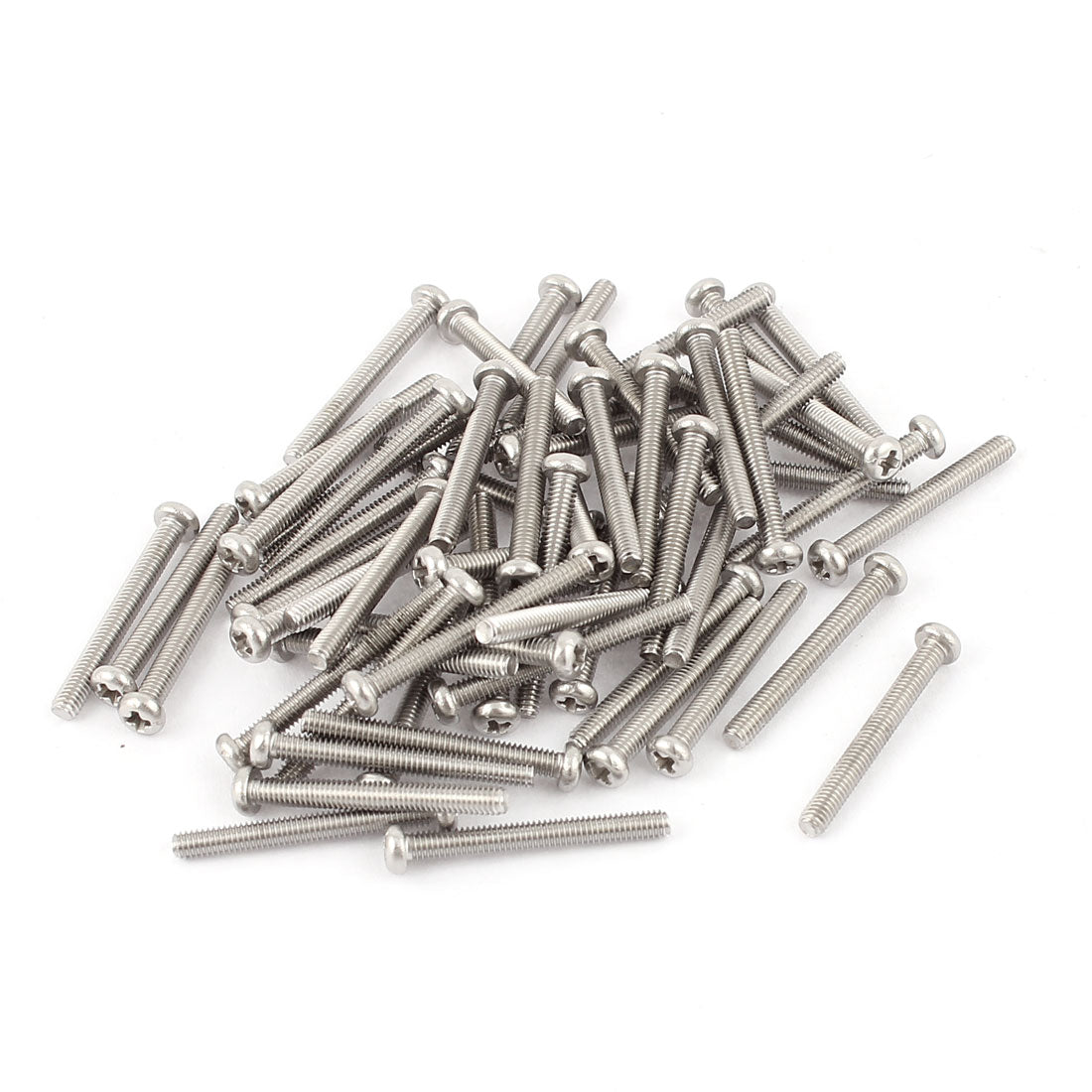 Harfington 60pcs 304 Stainless Steel Crosshead Phillips Pan Head Screws Bolt M2.5 x 22mm