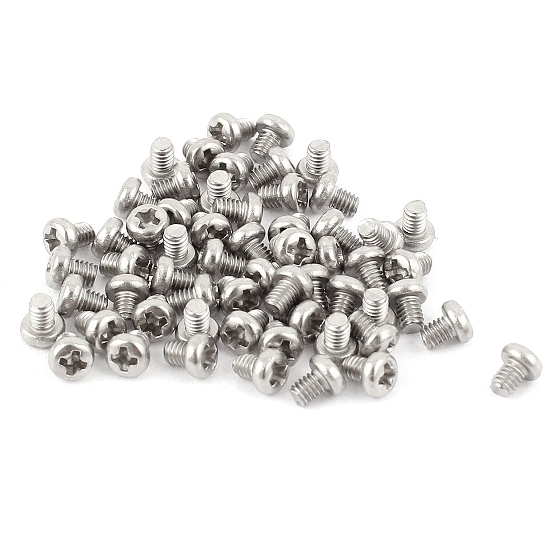 Harfington M2.5 x 3mm 304 Stainless Steel Crosshead Phillips Round Head Screws Bolt 60pcs