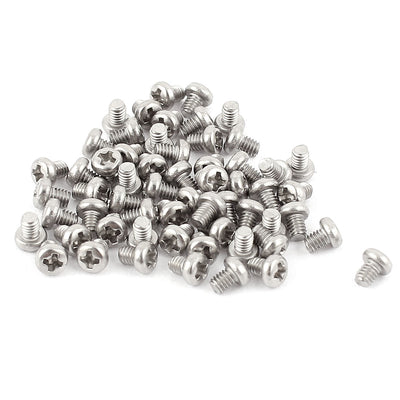 Harfington M2.5 x 3mm 304 Stainless Steel Crosshead Phillips Round Head Screws Bolt 60pcs