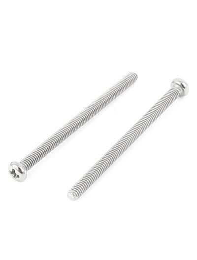 Harfington M2.5 x 35mm 304 Stainless Steel Crosshead Phillips Round Head Screws Bolt 60pcs