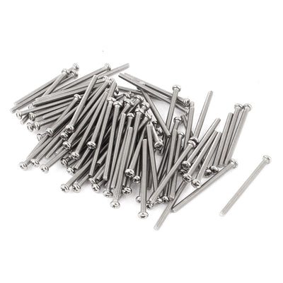 Harfington M2.5 x 35mm 304 Stainless Steel Crosshead Phillips Round Head Screws Bolt 60pcs