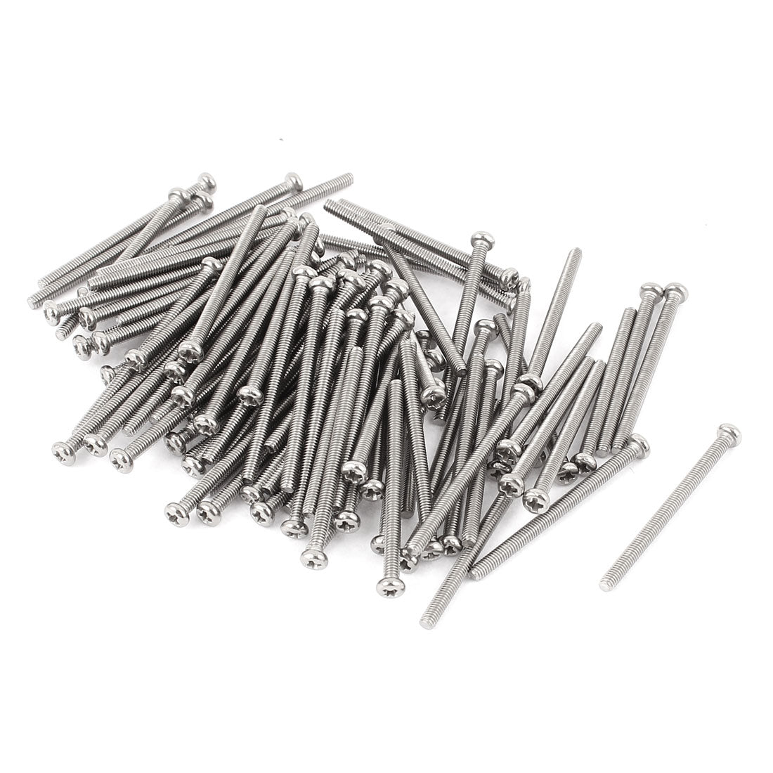 Harfington M2.5 x 35mm 304 Stainless Steel Crosshead Phillips Round Head Screws Bolt 60pcs