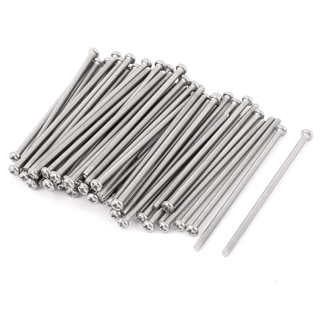 Harfington M3 x 70mm 304 Stainless Steel Crosshead Phillips Pan Head Screws Bolt 60pcs