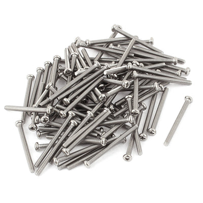 Harfington M2.5 x 28mm 304 Stainless Steel Crosshead Phillips Round Head Screws Bolt 60pcs