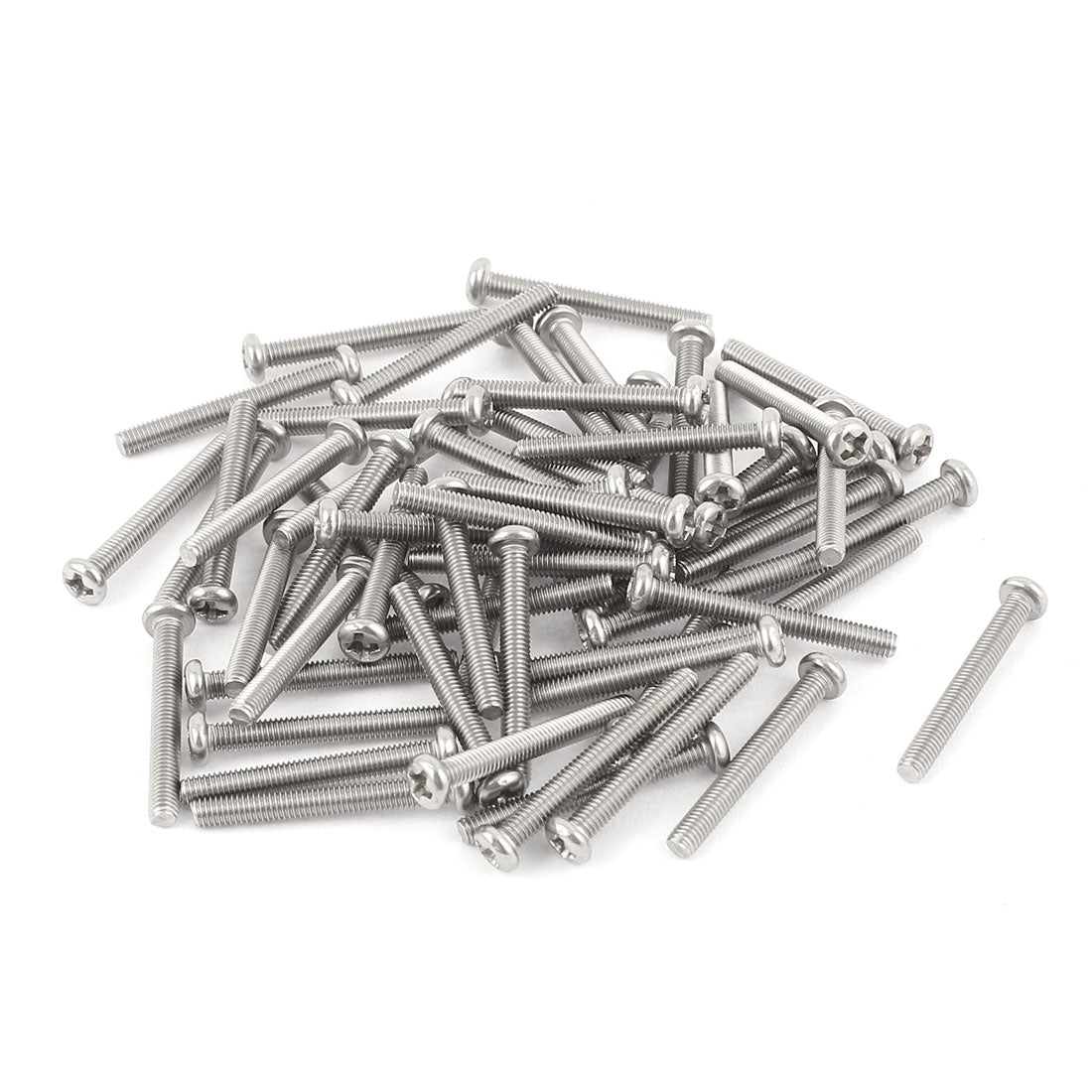 Harfington M3 x 25mm 304 Stainless Steel Crosshead Phillips Pan Head Screws Bolt 60pcs