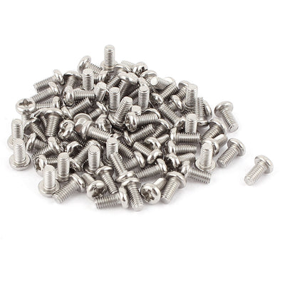 Harfington M3 x 6mm 304 Stainless Steel Crosshead Phillips Pan Head Screws Bolt 60pcs