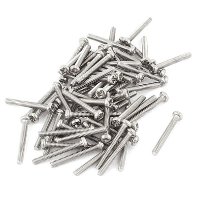 Harfington M2 x 16mm 304 Stainless Steel Crosshead Phillips Round Head Screws Bolt 60pcs