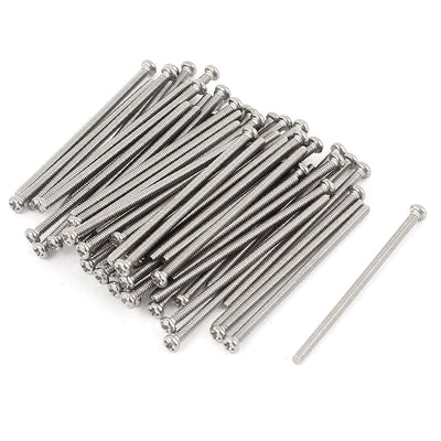 Harfington M2 x 28mm 304 Stainless Steel Crosshead Phillips Pan Head Screws Bolt 60pcs