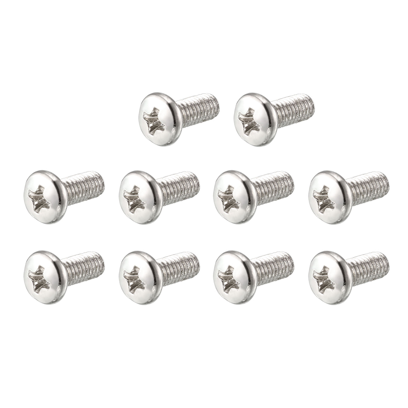 Harfington M4 x 10mm 304 Stainless Steel Cross Head Phillips Pan Head Screws Bolt 60pcs