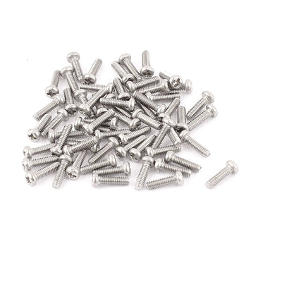 Harfington M2 x 7mm 304 Stainless Steel Crosshead Phillips Pan Head Screws Bolt 60pcs