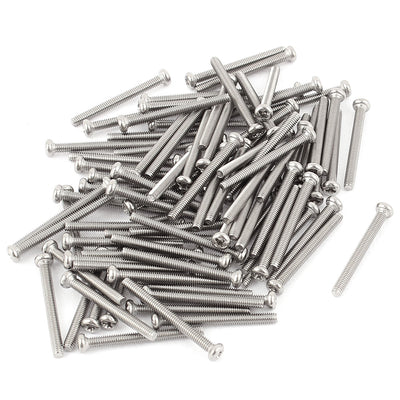 Harfington M2.5 x 25mm 304 Stainless Steel Crosshead Phillips Round Head Screws Bolt 60pcs
