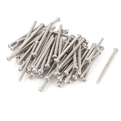 Harfington M3 x 45mm 304 Stainless Steel Crosshead Phillips Pan Head Screws Bolt 60pcs